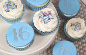 Sign up for our newsletter: Blue 16th Birthday Cupcakes Cakey Goodness