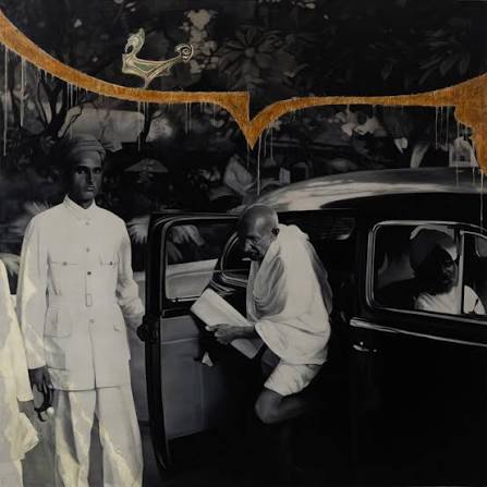 Gandhi150 |⁣ Mahatma Gandhi getting out of a car, Bombay, 1944 ⁣ In the present troubled time we see so much violence, intolerance and hatred among the human beings, not just in