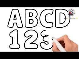 Coloring pages online for kids and family. How To Draw A Alphabet Abc And Numbers 123 For Kids Alphabet Abc And N Alphabet For Kids Abc Alphabet