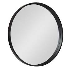 Kate And Laurel Travis Round Black Wall Mirror 213122 The Home Depot In 2020 Black Wall Mirror Wall Mounted Mirror Mirror Wall