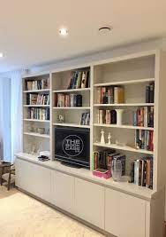 Hand Built Media Storage Unit With Shelving And Cupboard Areas Shelving Units Living Room Wall Cabinets Living Room Living Room Shelves