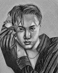 Kpop sketch dump from the past couple weeks! 1) San from ATEEZ, 2) Jongin  from EXO, 3) Hakyeon from VIXX