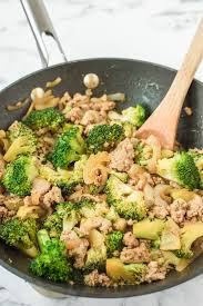 ground turkey stir fry with broccoli