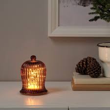 Strala Led Table Decoration Battery Operated Bell Shaped Orange Ikea Battery Operated Table Lamps Table Decorations Led Table Lamp