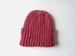 Xl Mens Hat Hand Knit Red Tweed Wool Blend Beanie Hat Watch Cap With Brim Natural Fiber Extra Large Bright Red Wool Hand Knitting Knitting Hats For Men