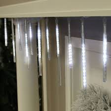 Philips 12ct Led Christmas Cascading Icicle Lights Cool White With White Wire Icicle Lights Christmas Window Lights White Christmas Lights