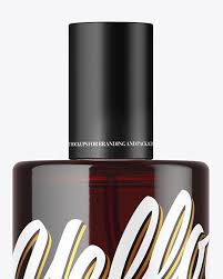 Download Download Dark Amber Glass Spray Bottle Psd Mockup Potoshop PSD Mockup Templates