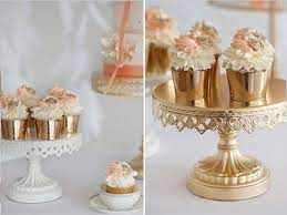 Romantic Mint Peach And Gold Wedding Ideas Gold Cupcakes Peach Gold Wedding Mint Wedding
