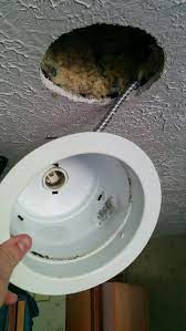 Twist the black and blue wires together before securely attaching to the black lead that's in the ceiling box with a wire nut. How Can I Replace A Recessed Light With A Ceiling Fan Home Improvement Stack Exchange