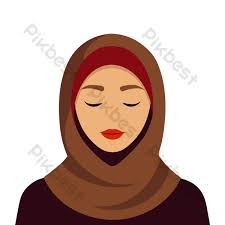 Happy Smiling Arab Woman Wearing Hijab On Yellow Background Vector  Illustration PNG Images