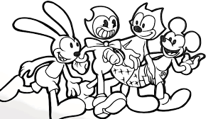 Cartoons coloring pages free coloring pages. Magical Coloring Box Bendy And Friends Coloringpages Youtube