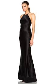 Calvin Klein Collection Fawn Satin Silk Charmeuse Gown In Black Fwrd Silk Prom Dress Top Prom Dresses Brocade Dresses