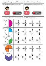 mathematics grade 3 term 2 week 8 tuesday fractions worksheet