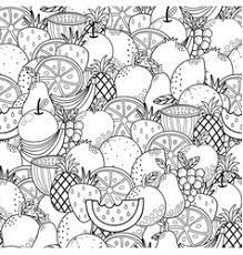 Watermelon slice fruit coloring page. Pineapple Adult Coloring Pages Vector Images 25