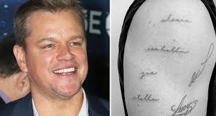 Amongst top players on tour right now, djokovic has a smaller than average head size. Matt Damon Tattoo Daughters Honoured In Actor S Latest Inking
