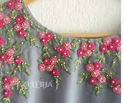 You can include a touch of en canto feel by including embroidery, sequins or buttons for the neck or be. 354 Pinterest Hand Embroidery Designs Embroidery Neck Designs Hand Embroidery Dress