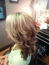 Blonde Highlights With Red Lowlights Medium Layered Haircut Hair Color For Blondes And Reds All About You Hair By Bra Blonde Highlights Layered Haircuts Hair