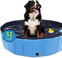 Foldable Dog Pool, 32" x 8" Kiddie Pool with Hard Plastic, Non-Slip Dog  Bath Tub for Outdoor Backyard, Collapsible Dog Swimming Pool for Kids Dogs  ...