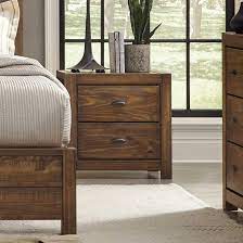 Two (2) drawers on metal glides. Montauk Two Drawer Nightstand Grain Wood Furniture
