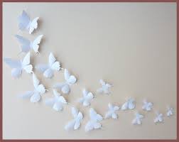 3d Wall Butterflies 30 White Butterfly Silhouettes Nursery Home Decor Wedding Butterfly Wall Butterfly Wall Decor 3d Butterfly Wall
