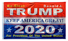 3 X 5 Keep America Great 2020 Donald Trump Flag Supporters hold up four fingers chanting 4 more years and a keep america great sign at a trump rally in january 2020.