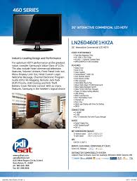The tv has a hotel (hospitality) menu that lets you easily set its . Samsung Ln26d460e1hxza Lcd Tv Datasheet Manualzz