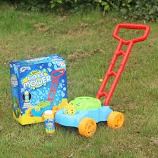 Fisher price bubble mower produces bubbles when mowing for great fun in the sun sounds and grandson loves this! Lawn Bubble Mower The Works