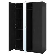 Ikea pax doors of wood in navy with small black handles. Buy Mirrored Wardrobes Online Uae Ikea