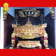 Sập thờ tứ linh sơn thếp