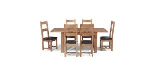 Oak furniture store sell a large range of solid oak furniture, oak dining tables and chairs, oak bedroom furniture, oak living room furniture, sofas and more. Rustic Oak 132 198 Cm Extending Dining Table And 6 Chairs Lifestyle Furniture Uk