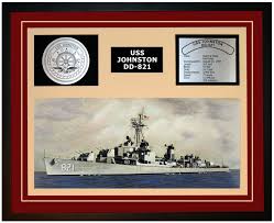 Обнаружен на глубине почти 6,5 км (самая большая глубина, на. Uss Johnston Dd 821 Framed Navy Ship Display Burgundy Navy Emporium