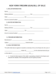 A new york bill of sale is a legal document that must be provided to the ny dmv in addition to the required paperwork for an ownership transfer. Free New York Firearm Gun Bill Of Sale Form Pdf Word