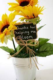 Gift For Teacher Sunflower Flower Arrangement Yellow Etsy Teacher Gifts Great Teacher Gifts Holiday Party Gift