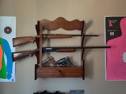 I've been wanting to build some sort of rack to hold my airguns and a cabinet to hold the ammo and accessories. American Furniture Classics 4 Gun Wall Rack Walmart Com Walmart Com