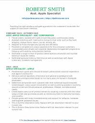 apple specialist resume samples