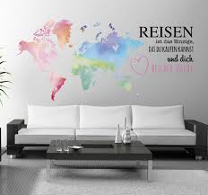 Euer partner wird sich freuen und auch wenn eine freundin liebeskummer hat, kann ein netter spruch aufheitern. Weltkarte Reise Spruch Wandtattoo Tenstickers