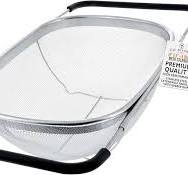 US Kitchen Supply Stainless Steel Colander Strainer - 6-Quart Collapsible  Colander with Expandable Rubber Handles - Rectangular Sieve, Fine Mesh ...