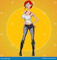 Cartoon Red Haired Woman with Big Breasts Standing Akimbo Stock Vector -  Illustration of akimbo, beautiful: 94379640