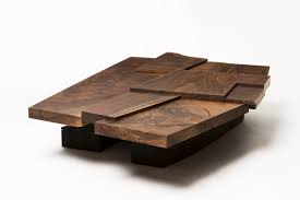 Contemporary Claro Walnut And Reclaimed Fir Strike Slip Coffee Table Taylor Donsker Walnut Slab Coffee Table Wood Coffee Table Design Coffee Table Design
