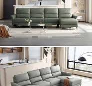 Koleksi Mewah Sofa Kursi Kulit Warna Abu-abu G001 Pabrikan ...