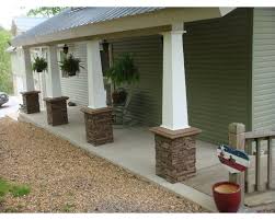 Faux Panels Brick Columns Craftsman Style Porch Stone Porches