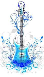 Blue Guitar Vector Art Music Artwork Guitar Drawing Guitar Vector