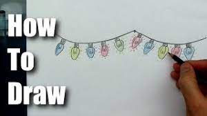 9 number words, christmas gift dinner, santa light bulb, christmas 50 50 raffle, xmas to do, black and white christmas lights, red. How To Draw Easy Christmas Lights Youtube
