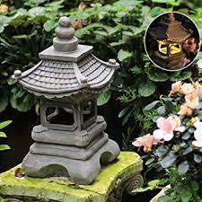 Japanese style royal wall pillar lamp outdoor garden. Outdoor Japanese Style Solar Zen Garden Lights Lantern Pagoda Light Solar Garden Lamp Statue Farmhouse Balcony Creative Decoration Lamp 17 X 34 Cm Grey Amazon De Lighting