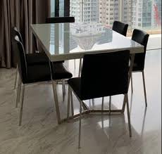Dining room chair sets whilst one or two chairs may be suitable for a small table, you will probably require a larger set for a family home or a special occasion, such as a dinner party. Furniture Cheap Sale Second Hand Dining Table Set High Quality Elegant Alda Dining Table With 6 Suomi Dining Chairs Half Leather Black Furniture Home Living Furniture Tables Sets On Carousell