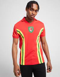 The print is made from a. Official Team Wales Home 1976 Shirt Men S