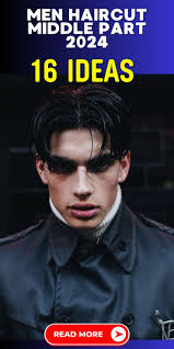 Trendy 2024 Looks: Men Haircut Middle Part 2024 Styles with Curly Hair and  Short Sides.