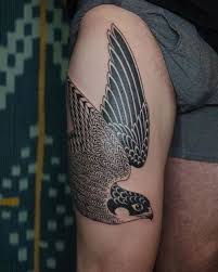 Bird Of Prey Tattoo Freehand Peregrine For Logan Eastrivertattoo Brooklyn Thanks Tattoos Polynesian Tattoo Traditional Tattoo Bird