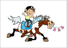 Disegno stilizzato bambina con cavallo : Pony Horse Vettoriali Illustrazioni E Clipart