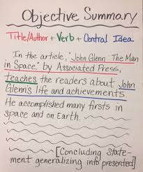How To Write An Objective Summary The Learning Cafe